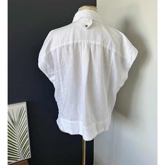 MADEWELL Linen Shirt Women Flap-Pocket Button Up NO994 - Picture 11 of 12